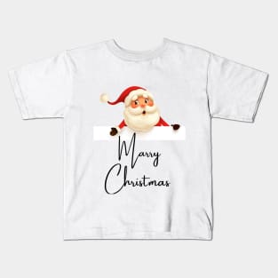 Marry Christmas wishings design and text art Kids T-Shirt